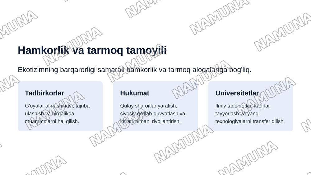 Tadbirkorlik ekotasir tamoillari va amaliy axamiyati — zamonaviy taqdimot, 8-slayd