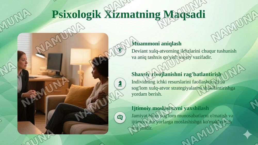 Deviant xulq-atvorga psixologik xizmat ko'rsatish. — taqdimot, 6-slayd
