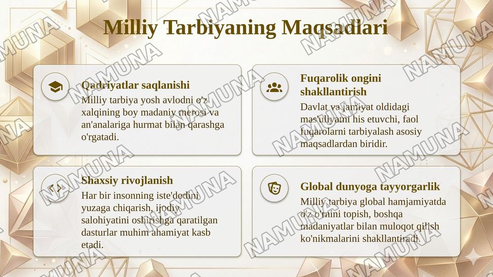 Rivojlangan davlatlarda milliy tarbiya dasturlari — taqdimot, 4-slayd