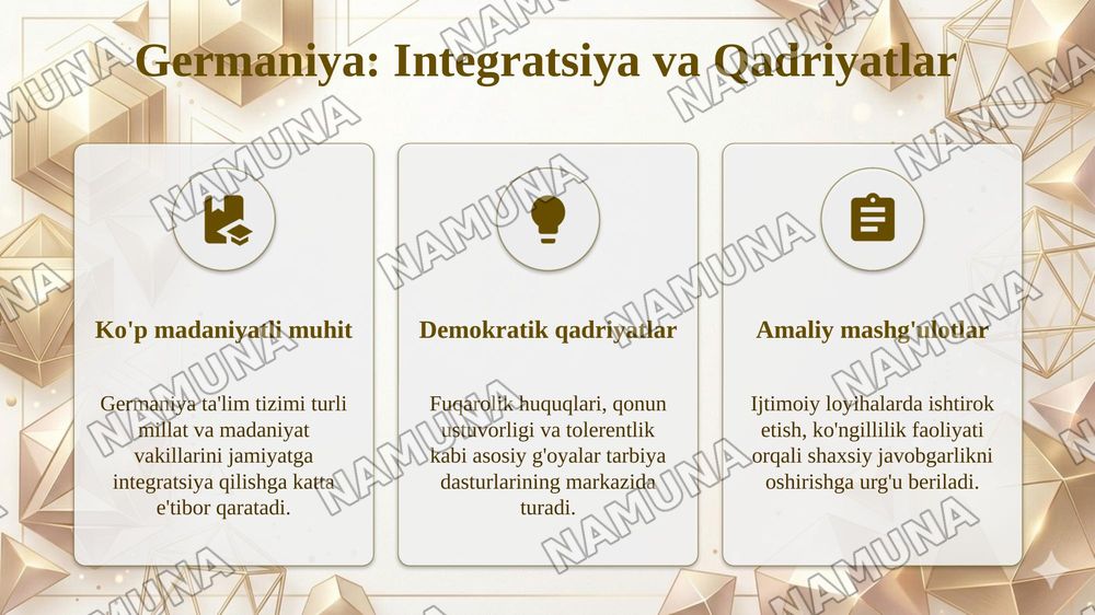 Rivojlangan davlatlarda milliy tarbiya dasturlari — taqdimot, 6-slayd