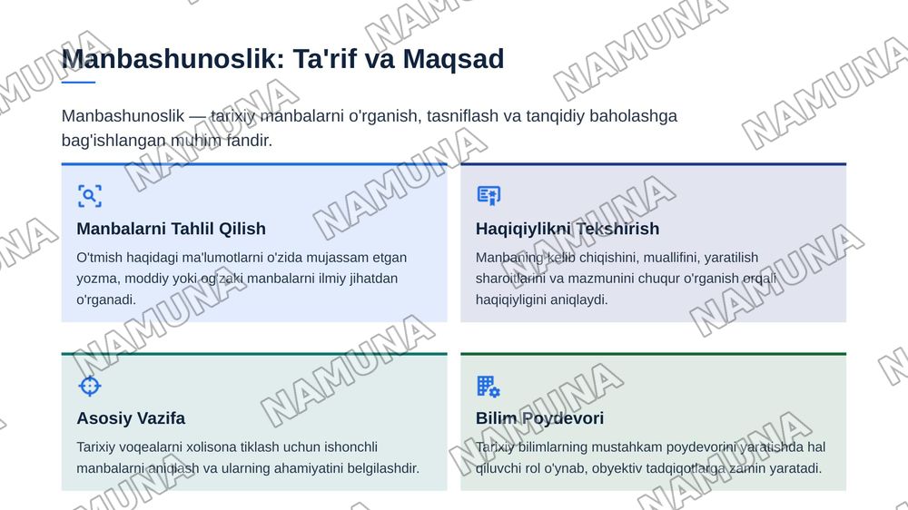 Manbashunoslik va tarixshunoslik — zamonaviy taqdimot, 4-slayd