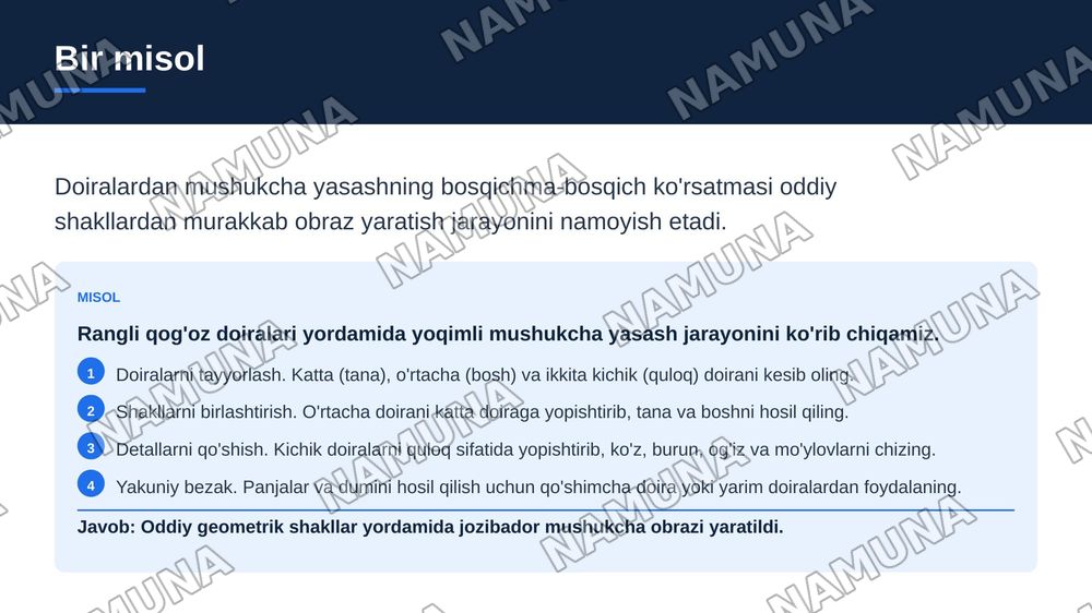 Doiralardan jonivorlar yasaymiz — zamonaviy taqdimot, 7-slayd