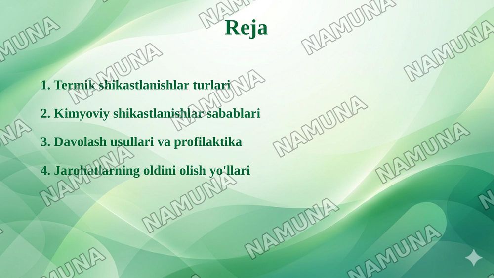 Termik va kimyoviy shikastlanishlar — taqdimot, 2-slayd