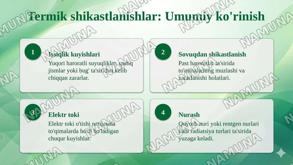 Termik va kimyoviy shikastlanishlar — taqdimot, 4-slayd