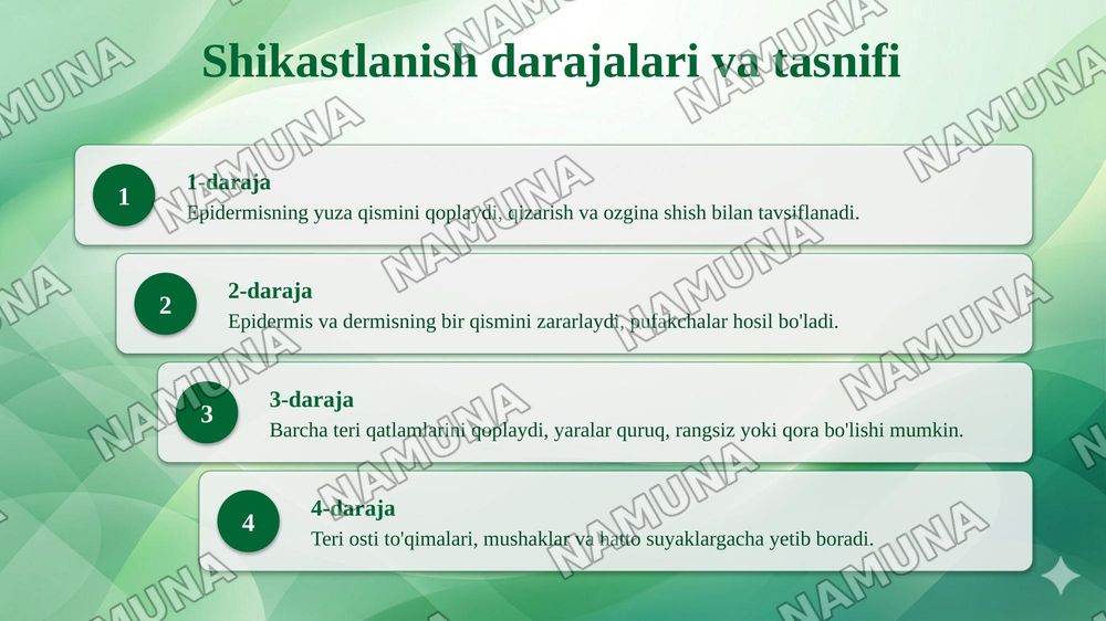Termik va kimyoviy shikastlanishlar — taqdimot, 6-slayd