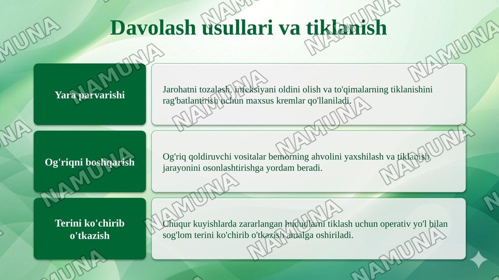 Termik va kimyoviy shikastlanishlar — taqdimot, 8-slayd