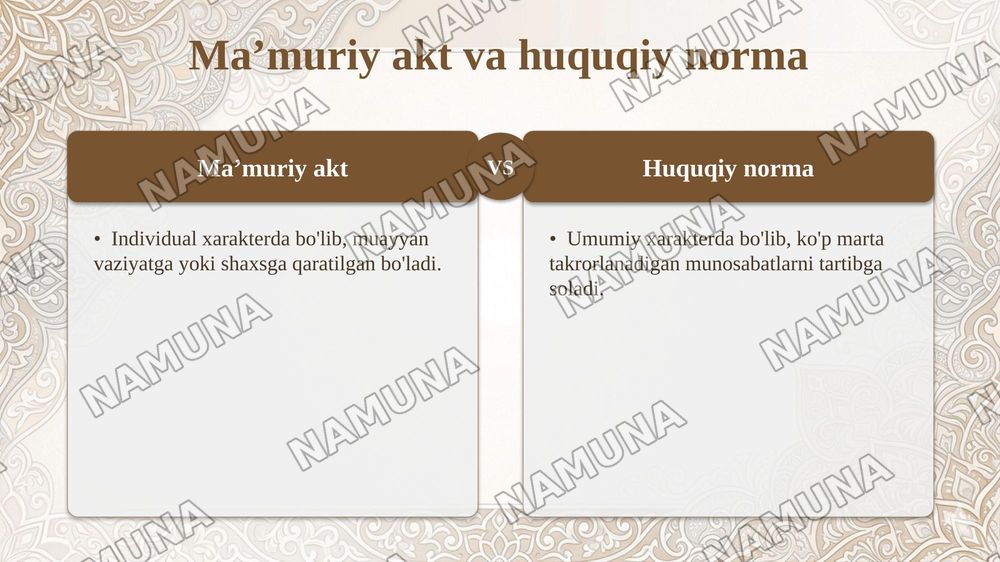 Ma'muriy akt — taqdimot, 6-slayd