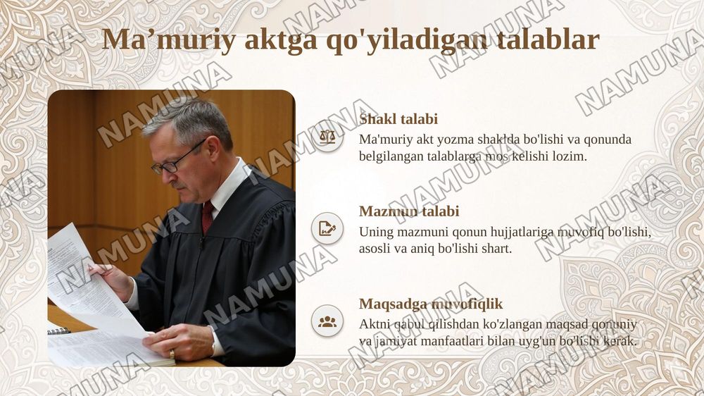 Ma'muriy akt — taqdimot, 7-slayd