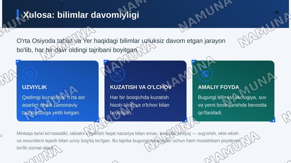 O'rta osiyo tabiyatwunoslik va yer haqidagi bilimlar — zamonaviy taqdimot, 7-slayd