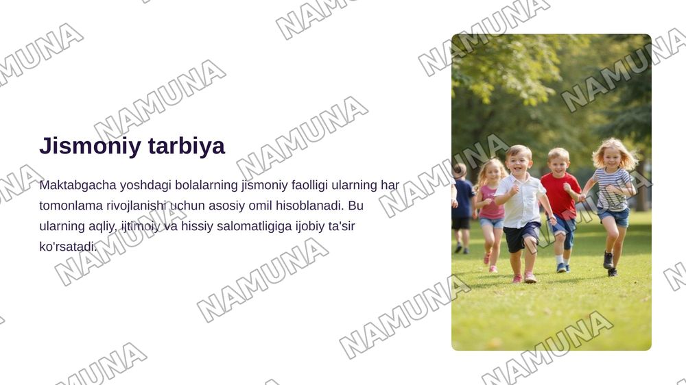 Maktabgacha yoshdagi bolalar jismoniy tarbiyasi. — zamonaviy taqdimot, 3-slayd