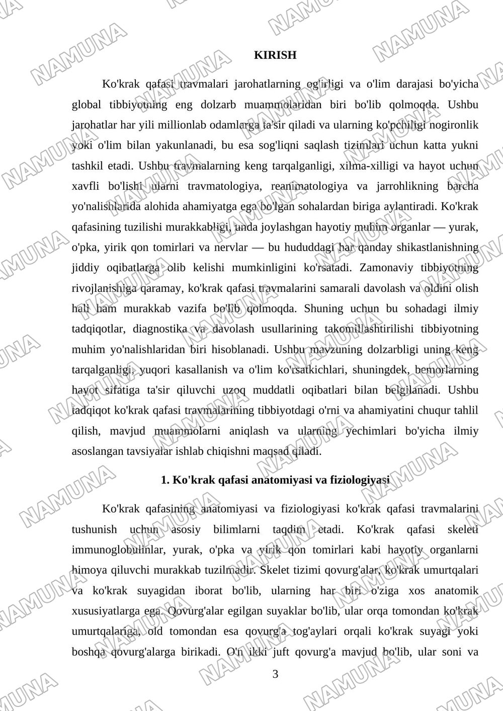 Kŏkrak qafasi travmalari — mustaqil ish, 3-varaq