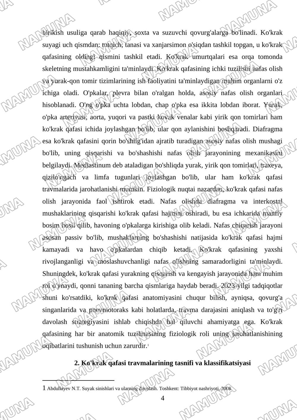 Kŏkrak qafasi travmalari — mustaqil ish, 4-varaq