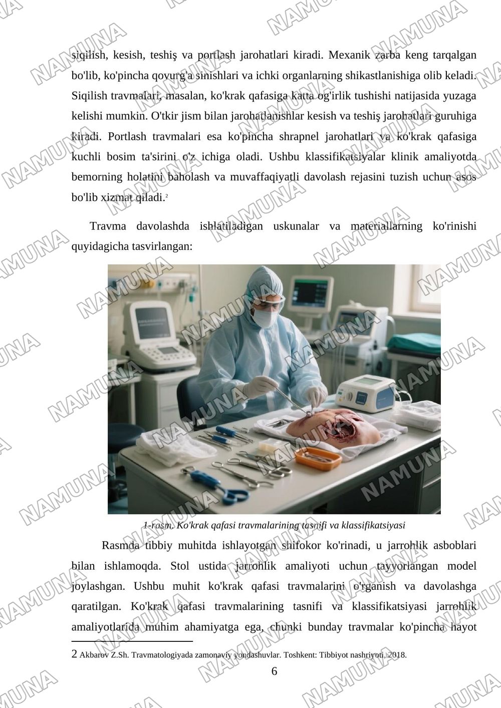 Kŏkrak qafasi travmalari — mustaqil ish, 6-varaq