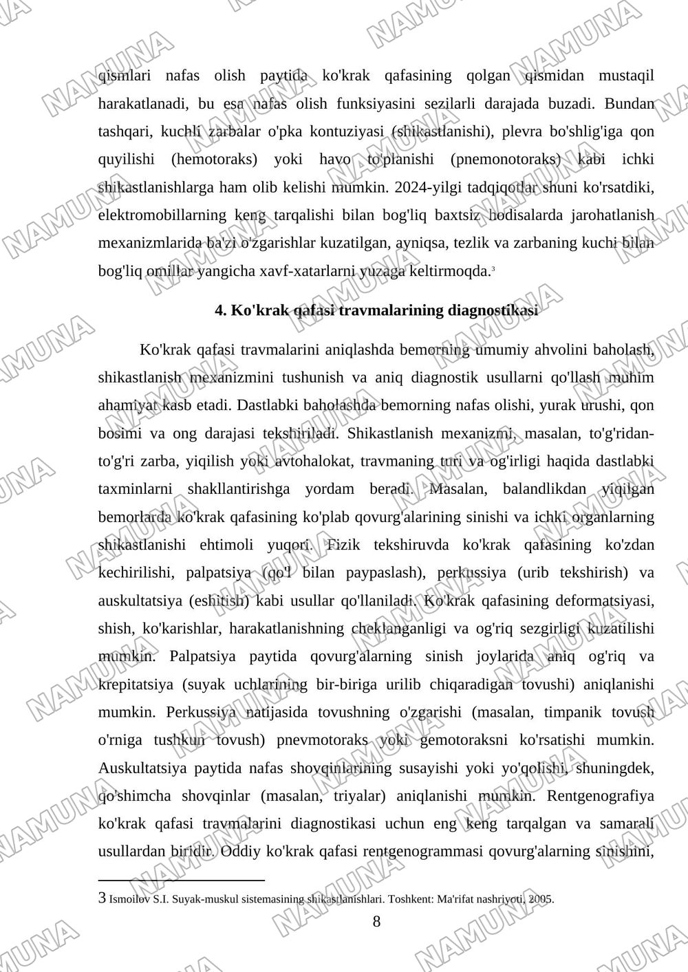Kŏkrak qafasi travmalari — mustaqil ish, 8-varaq