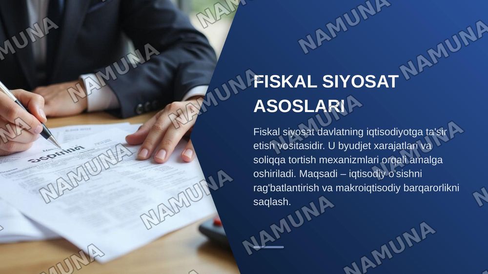Davlatning fiksal siyosati va iqtisodiy barqarorligi — zamonaviy taqdimot, 4-slayd