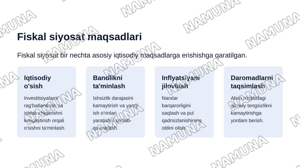 Davlatning fiksal siyosati va iqtisodiy barqarorligi — zamonaviy taqdimot, 5-slayd