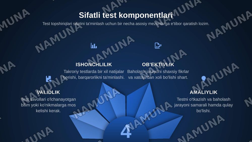 Yakuniy nazoratlarda test topshiriqlari sifati va xavfsizligi taʼminlash — zamonaviy taqdimot, 5-slayd