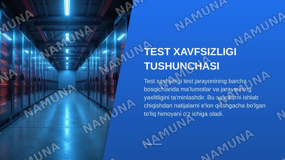 Yakuniy nazoratlarda test topshiriqlari sifati va xavfsizligi taʼminlash — zamonaviy taqdimot, 6-slayd
