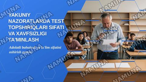Yakuniy nazoratlarda test topshiriqlari sifati va xavfsizligi taʼminlash — zamonaviy taqdimot