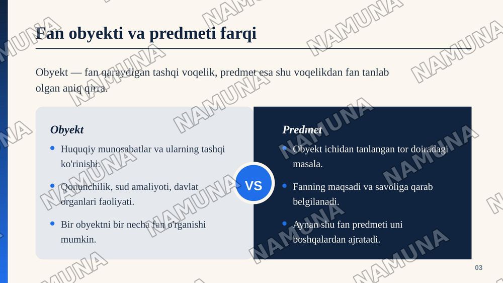 Yuridik fan tushunchasi obyekti predmeti metodologiyasi — zamonaviy taqdimot, 4-slayd