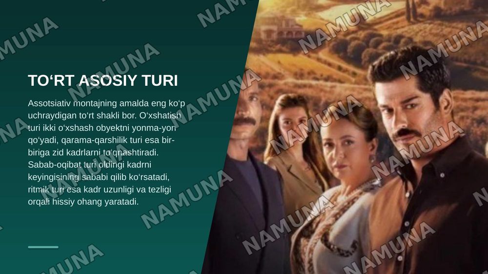 Assotsiatsiyali montaj — zamonaviy taqdimot, 7-slayd