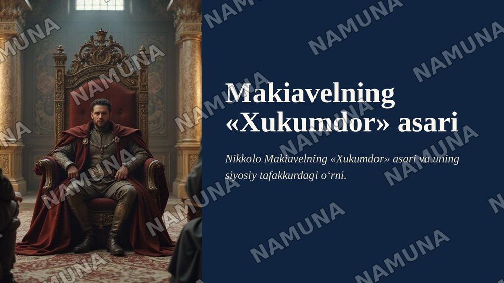 Makiavelning ,Xukumdor’ asari — zamonaviy taqdimot, 1-slayd