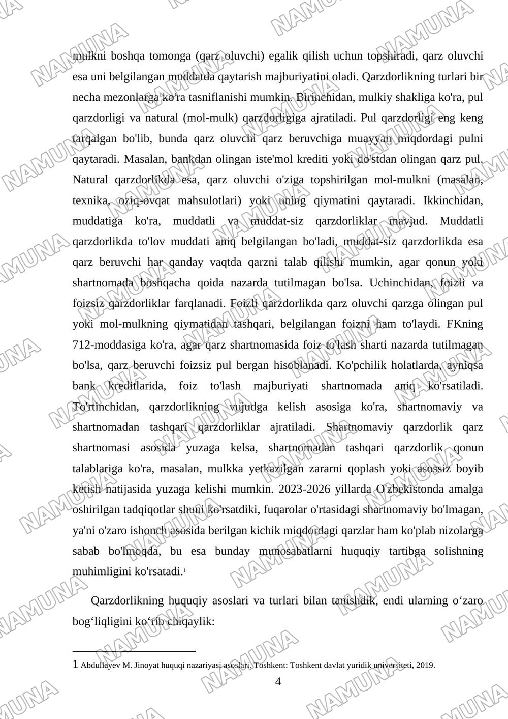 Pulimni qaytarib ber unda — referat, 4-varaq