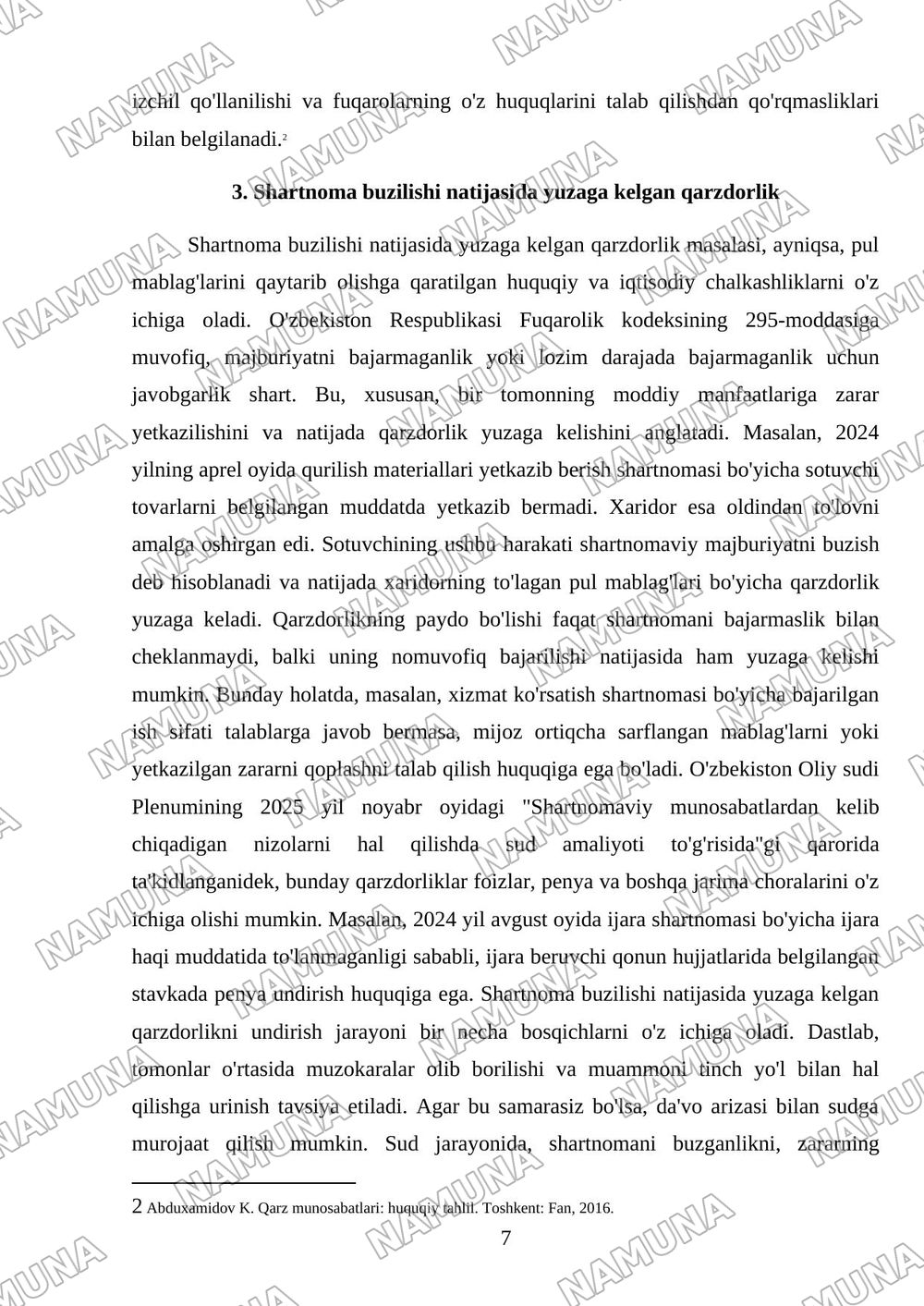 Pulimni qaytarib ber unda — referat, 7-varaq