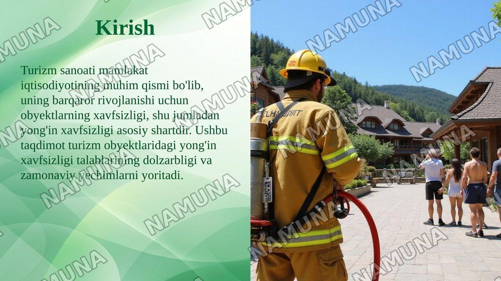 Turizm obyektlarida yong‘in xavfsizligi talablari — taqdimot, 3-slayd