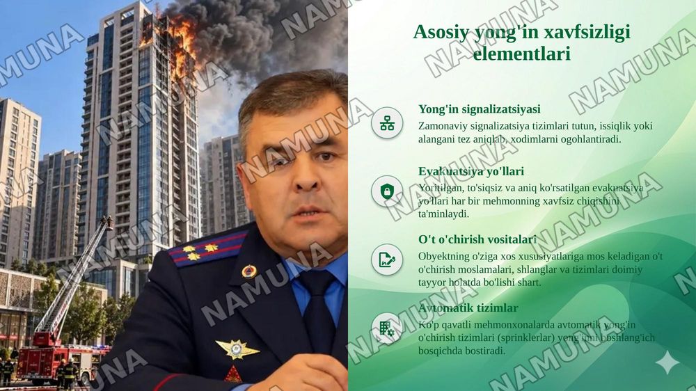 Turizm obyektlarida yong‘in xavfsizligi talablari — taqdimot, 6-slayd