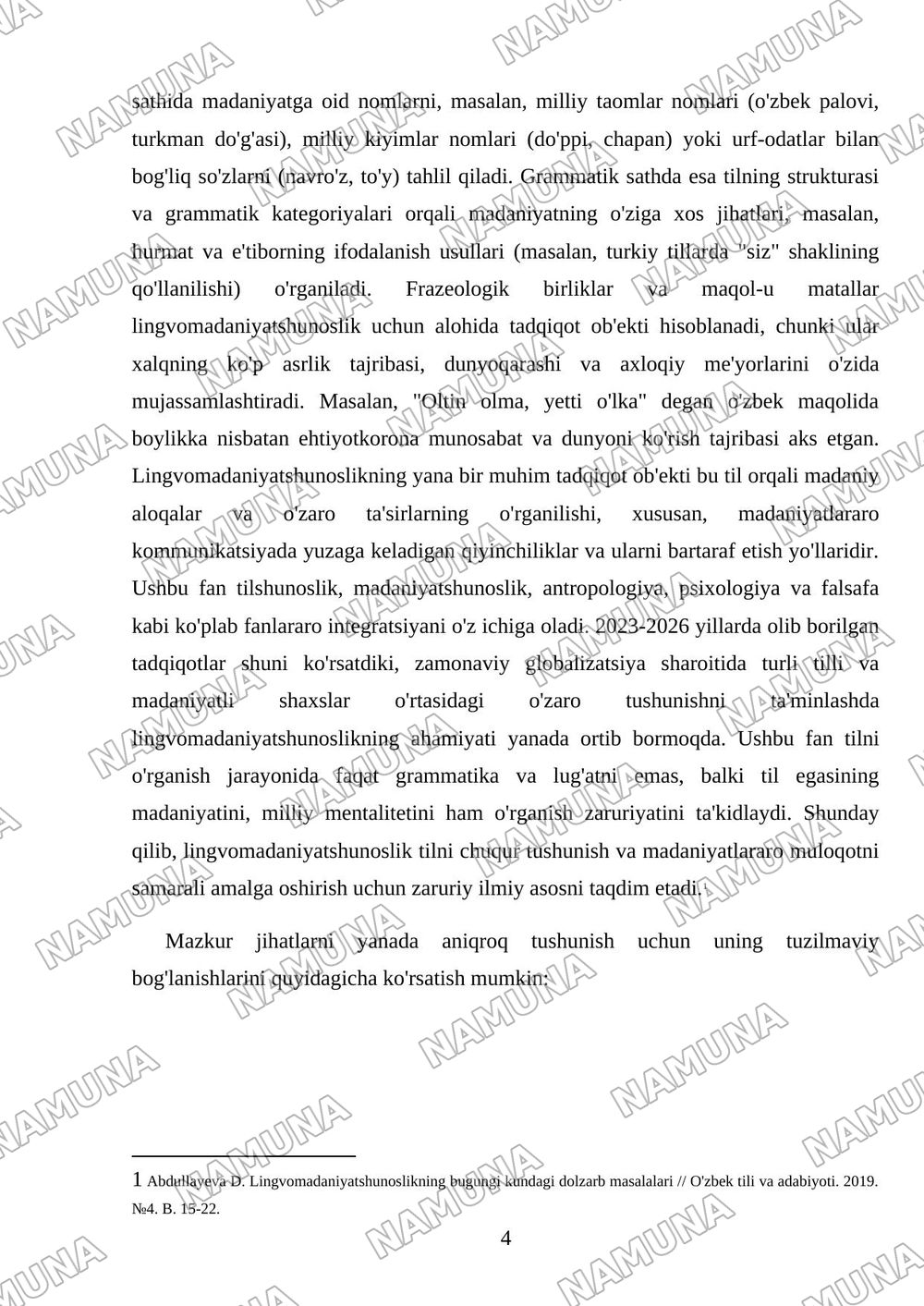 til va madaniyat. lingvomadaniyatshunoslikning o'rni va ahamiyati — mustaqil ish, 4-varaq