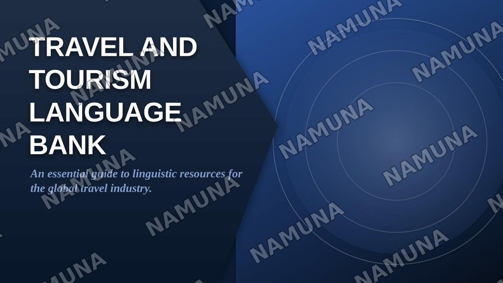 Travel and Tourism Language bank — zamonaviy taqdimot, 1-slayd