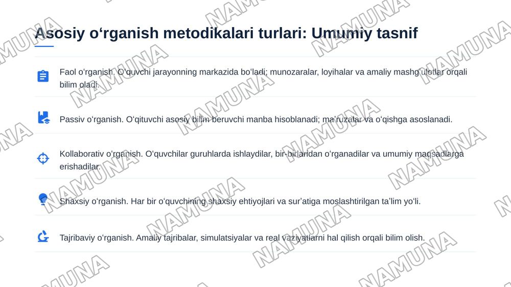 Oʻquvchilarni oʻrganish metodikasi — zamonaviy taqdimot, 5-slayd
