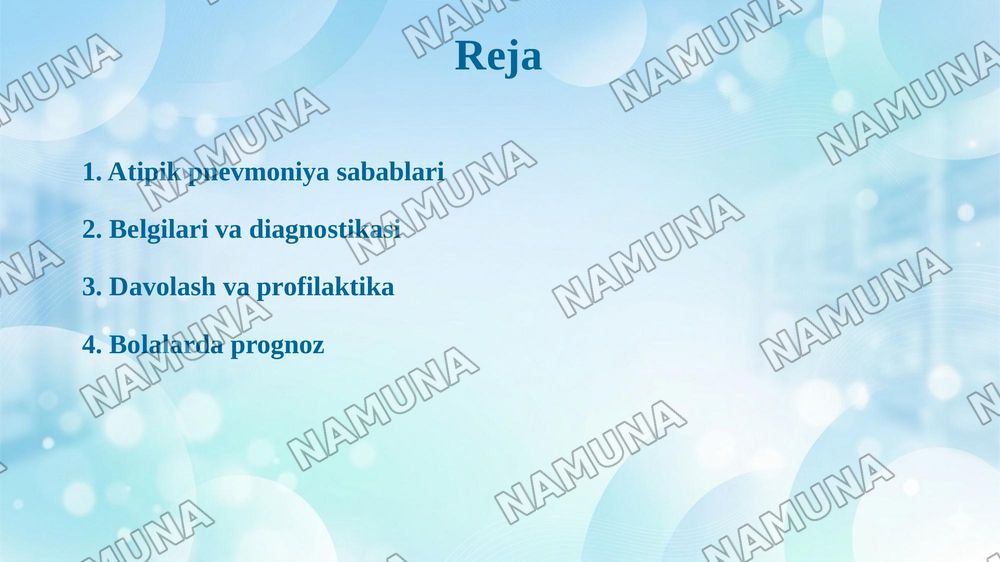 Bolalarda atipik pnevmoniya — taqdimot, 2-slayd
