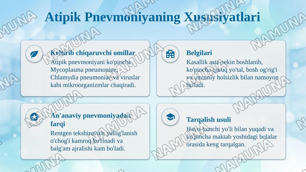 Bolalarda atipik pnevmoniya — taqdimot, 4-slayd