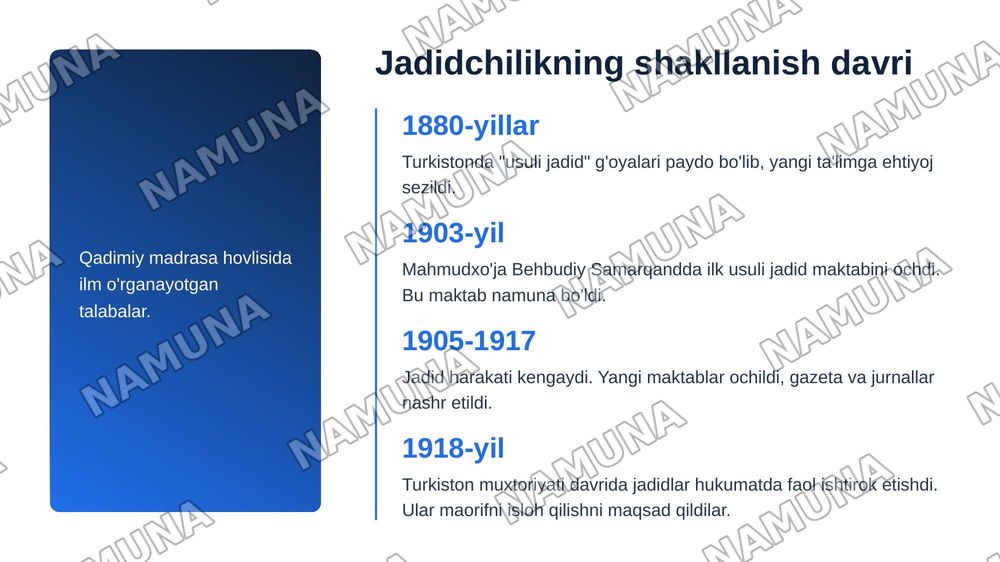 Jadidllar
Ilm fan maorif — zamonaviy taqdimot, 4-slayd