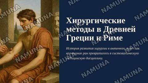 Хирургические методы в Древней Греции и Риме — zamonaviy taqdimot