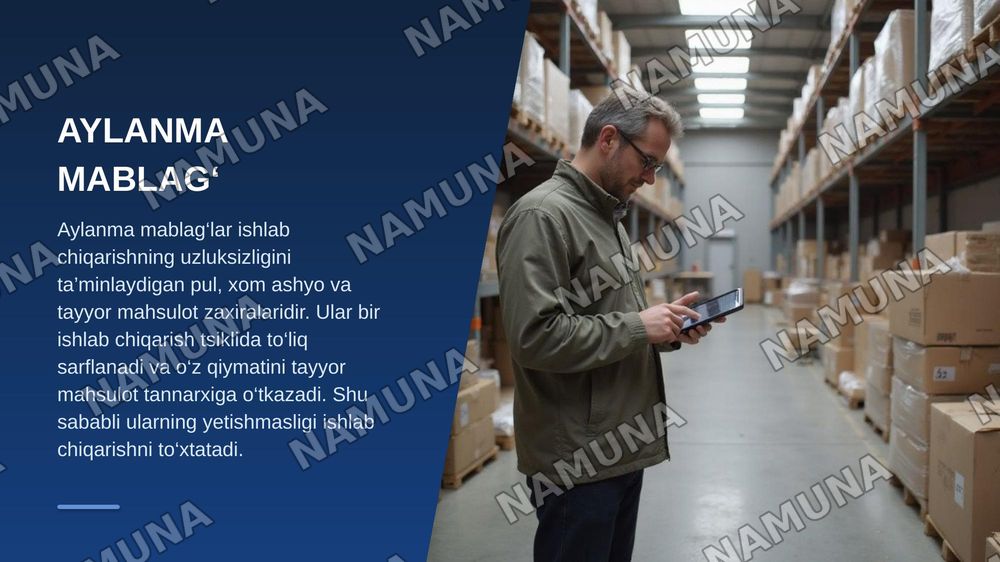 Korxonalarning aylanma mablag‘laridan samarali
foydalanish asosida rivojlanishini ta’minlash. — zamonaviy taqdimot, 3-slayd