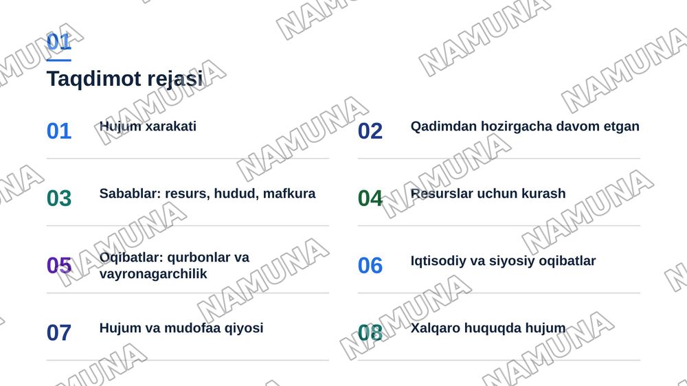 Hujum xarakati, sabablari va oqibatlari — zamonaviy taqdimot, 2-slayd