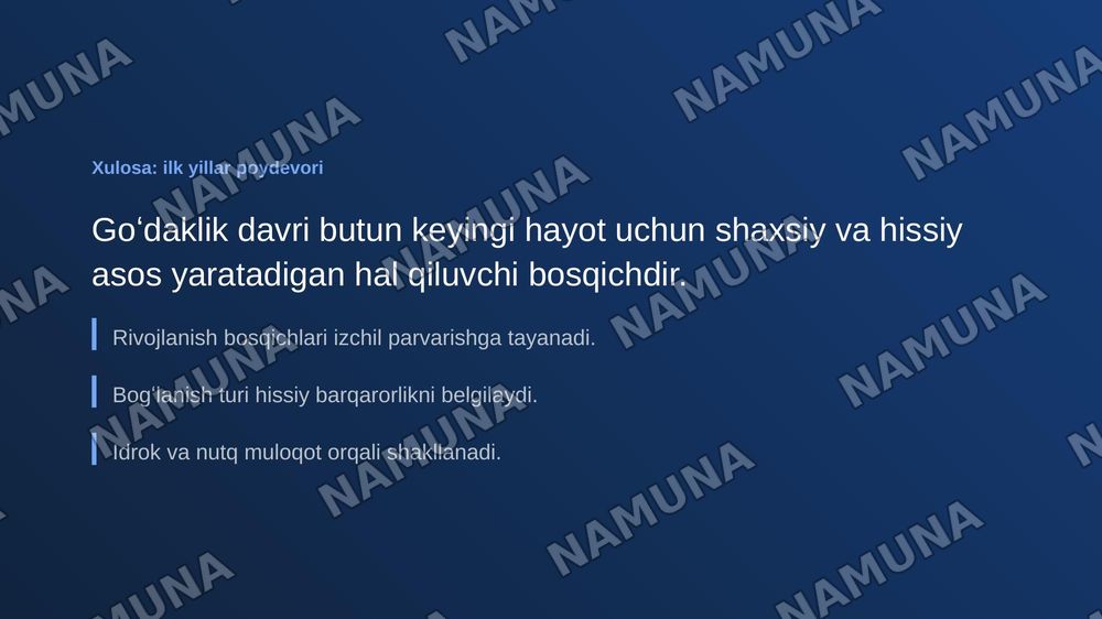 Goʻdaklik davrining psixologik xususiyatlari — zamonaviy taqdimot, 7-slayd