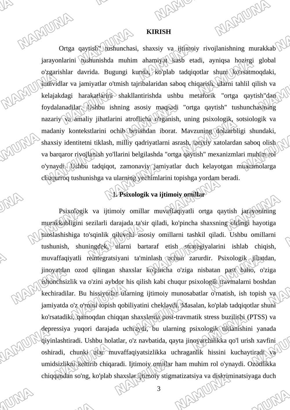๐ Ortga qaytish โ referat, 3-varaq