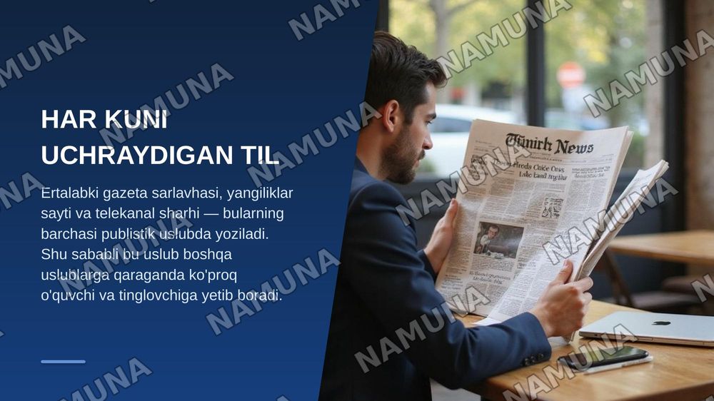 Publistik uslub — zamonaviy taqdimot, 3-slayd