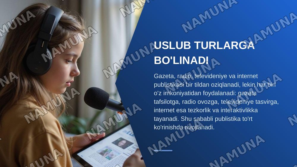 Publistik uslub — zamonaviy taqdimot, 6-slayd