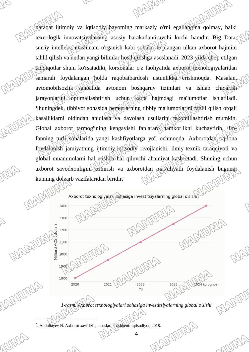 Axborot va uning asosiy turlari — mustaqil ish, 4-varaq