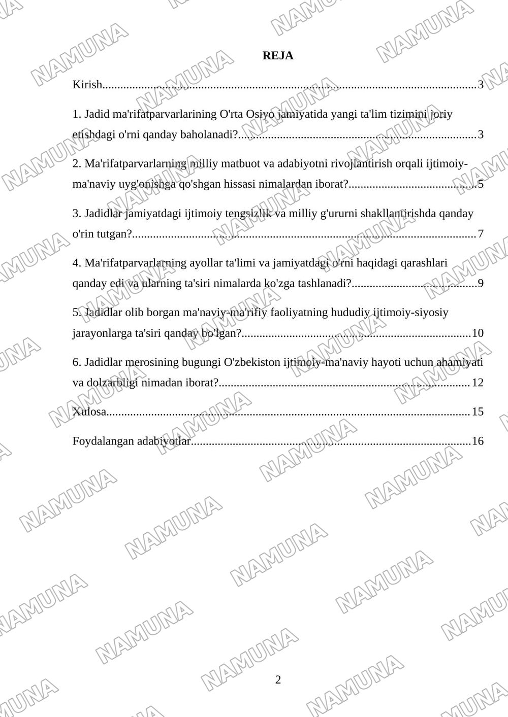 Jadid marifatparvarlarining olka ijtimoiy -manaviy hayotida tutgan orni — mustaqil ish, 2-varaq