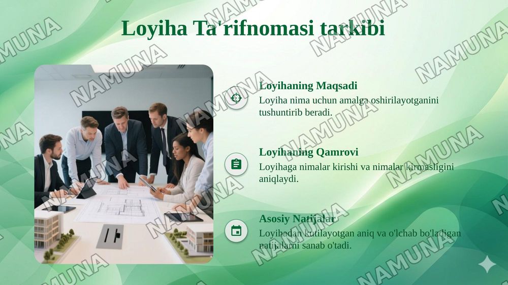 Loyihani boshlash xususiyati va tushunchalari — taqdimot, 6-slayd