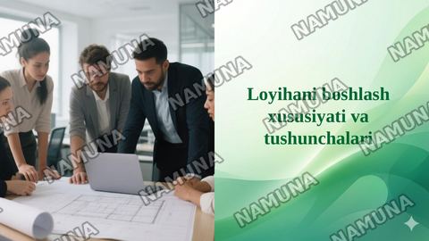 Loyihani boshlash xususiyati va tushunchalari — taqdimot