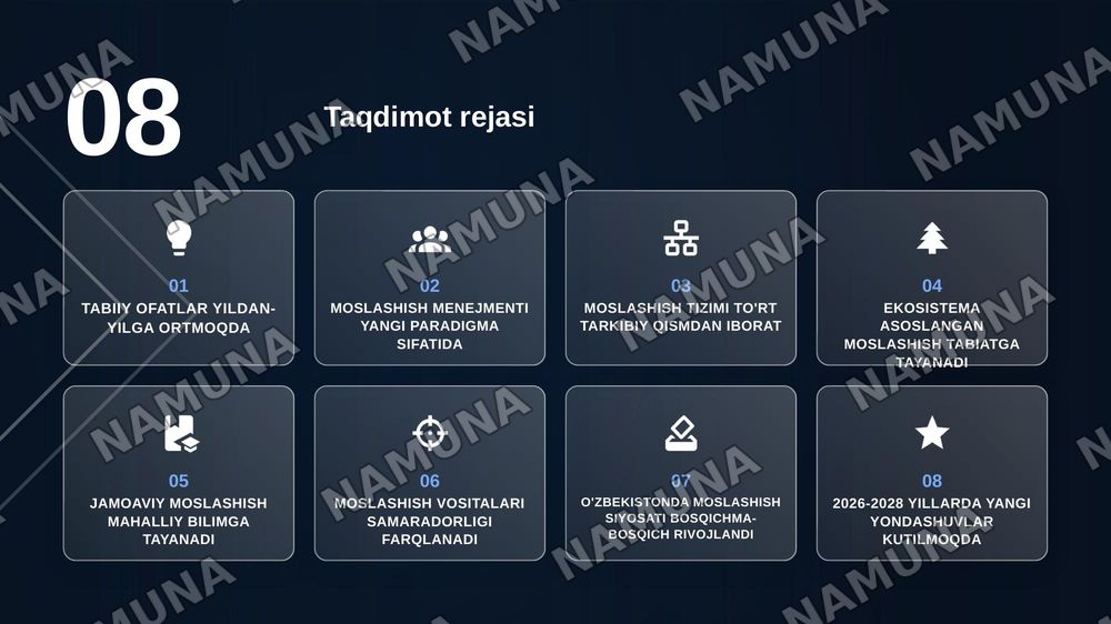 5. Iqlim o'zgarishiga moslashish sohasidagi zamonaviy menejment yondashuvlari — zamonaviy taqdimot, 2-slayd