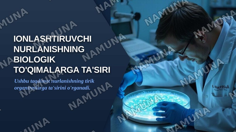 lonlashtiruvchi nurlanishning biologik to'qimalarga ta'siri. — zamonaviy taqdimot, 1-slayd