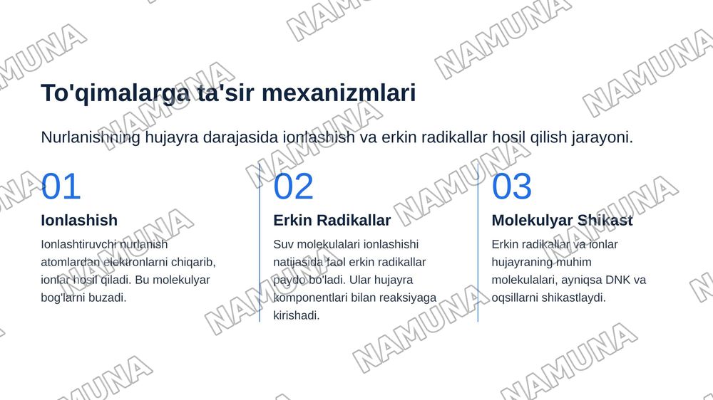lonlashtiruvchi nurlanishning biologik to'qimalarga ta'siri. — zamonaviy taqdimot, 5-slayd